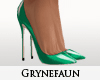 Pra green patent heels