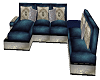 Blue and Silver Sofa