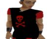 Black and red skull top