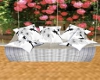 Wht Rattan Floral Couch