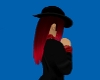 black hat red hair