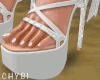 C~White Bow Heels