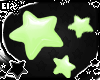 . green floating stars
