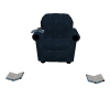 R75 Blue Suede Chair