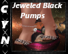 Jeweled Black Pumps