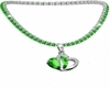 Green Heart Silver Chain