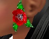 Red flower earring