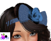 blue denim hair bow