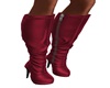 Sofia Red Zipper Boots