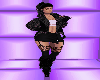 Suede black fur RL
