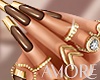Amore Gold & Brown Nails