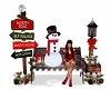 snow man bench