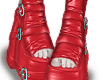Buckle boots red