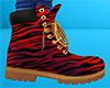 Red Tiger Stripe Work Boots (M)