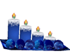 blue christmas candles