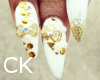 -CK- Gold N Ivory Nails