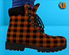 Orange Work Boot Plaid M