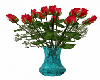 Crystal Vase Roses Teal