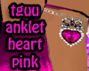 [TGUU] anklet heart pink