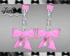 Pink Bow Dangle Earrings