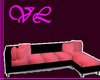 Pink and black sofa
