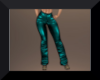 leather teal pants