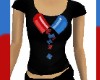 Red and Blue t shirt fem