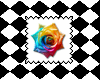 Rainbow rose stamp