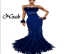 Feather blue gown