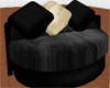 d3d3*black Oval Sofa