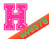 The letter H (Pink)