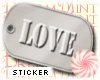 Love Dog Tag Sticker