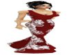 red and white gown