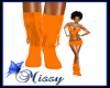 Orange Tassle Boots