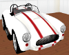 White & Red Strip Car