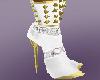 White & Gold Spike Boot