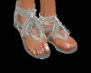 Silver feather sandals