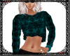 Cropped Sweater Teal/Blk