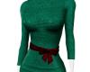 MS Cozy Bow Dress Green