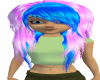 Blue, Pink Animated Hair