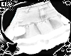 . white fur skirt