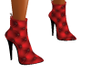 Red Quilted Ankle boots