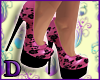 D Pink Floral Shoes