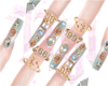 3D rings + Nails, Gold