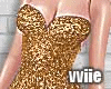 v.e Shine Dress Gold