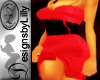 [DL] Belted Red Dress
