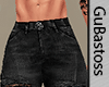 Jeans Preto Rasgado Lion