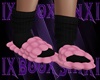 Pink/Blck Puffy Slippers
