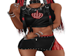red black goth skirt