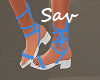 Blue strappy Flats